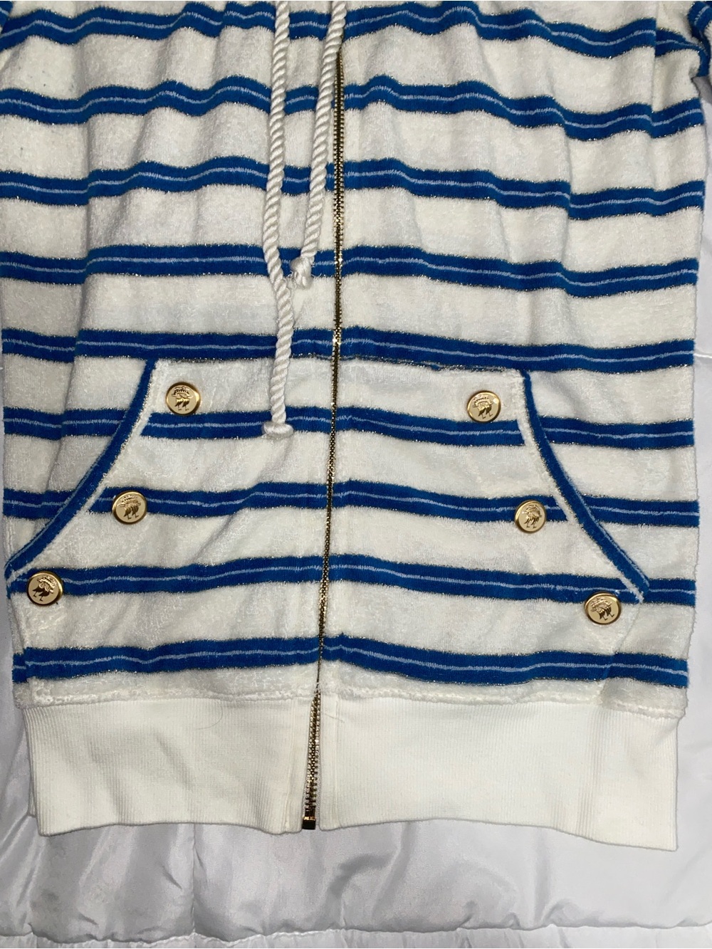 vintage Juicy Couture White and Blue Striped Terry set (see info) - Picture 9 of 9